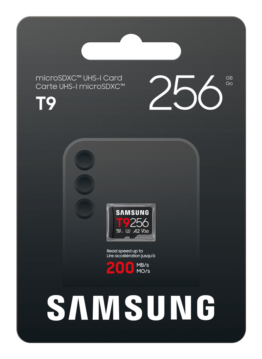 Samsung T9 microSDXC 256 GB – UHS-I, U3, V30, A2, 200/130 MB/s