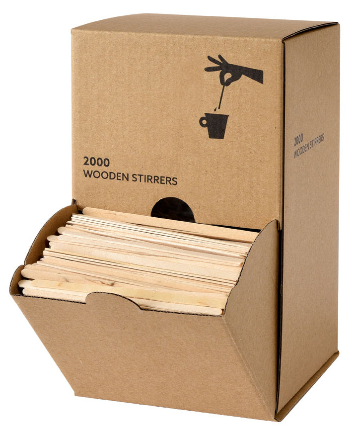 Duni Holzrührstäbchen – 11 cm, einzeln verpackt, braun, 2000 Stück