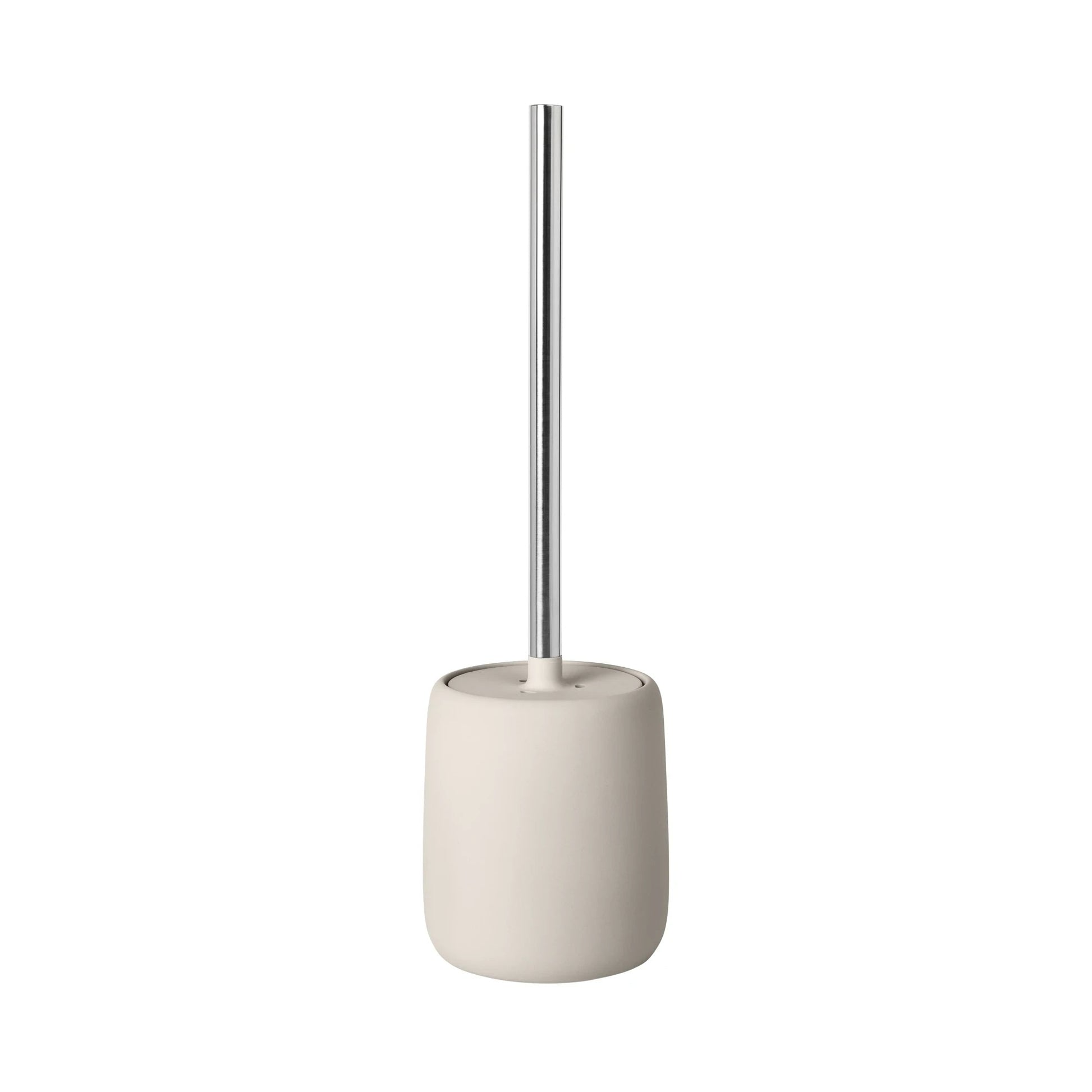 Blomus Sono – WC-Bürstenset – Keramik, beige, mit Deckel, Kopf austauschbar, H 39 cm, Ø 11,4 cm