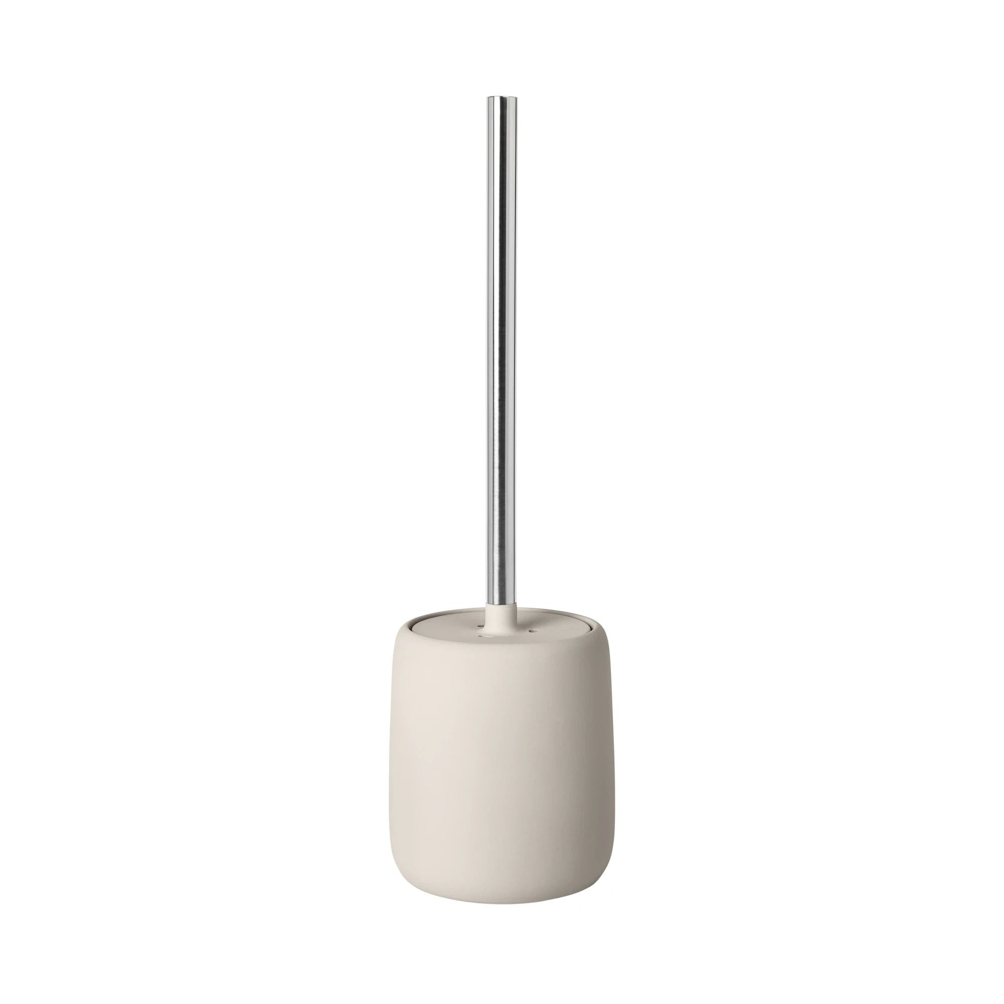Blomus Sono – WC-Bürstenset – Keramik, beige, mit Deckel, Kopf austauschbar, H 39 cm, Ø 11,4 cm