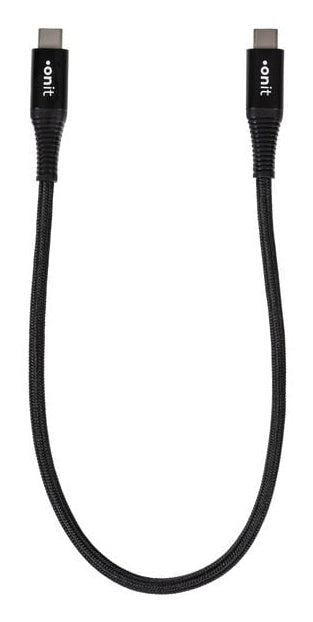 ONIT USB-C auf USB-C Kabel – USB 3.2 Gen 1 (5 Gbit/s) – 0,3 m – PD 60 W – Textilmantel – Schwarz