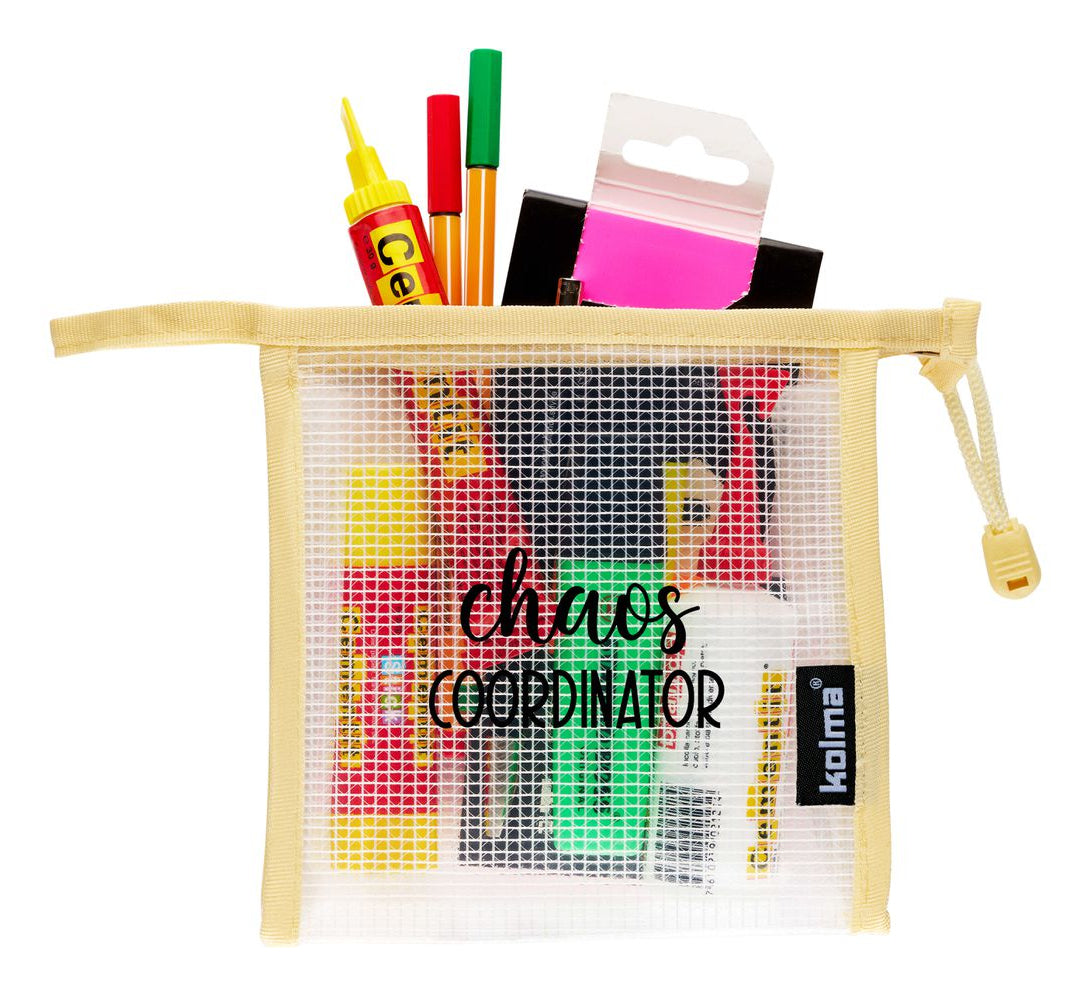 Kolma Reissverschlusstasche – für Dokumente, Utensilien – 150 × 150 mm, Kunststoff, Crème – 1 Stück