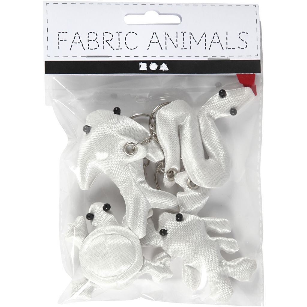 Creativ Company Schlüsselanhänger – Polyester, Weiss, 40 × 80 mm, 4er-Pack
