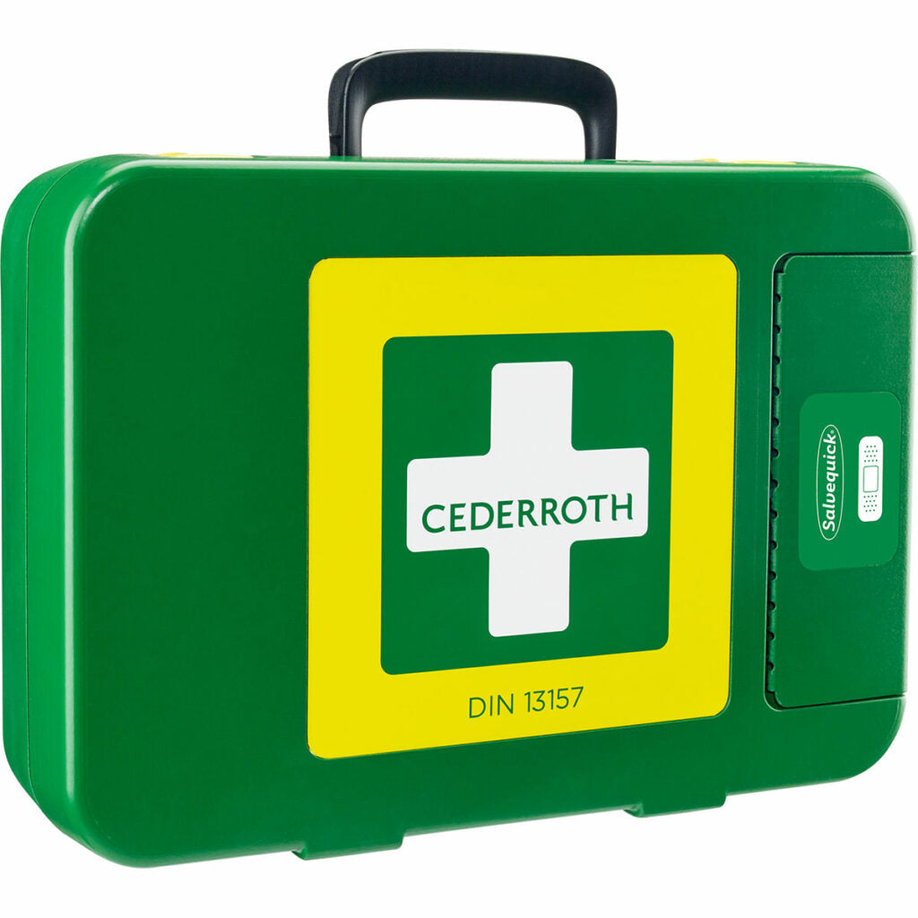 Cederroth Erste-Hilfe-Set – für Zuhause, gefüllt, DIN 13157 – grün, Kunststoff – 420 × 300 × 118 mm