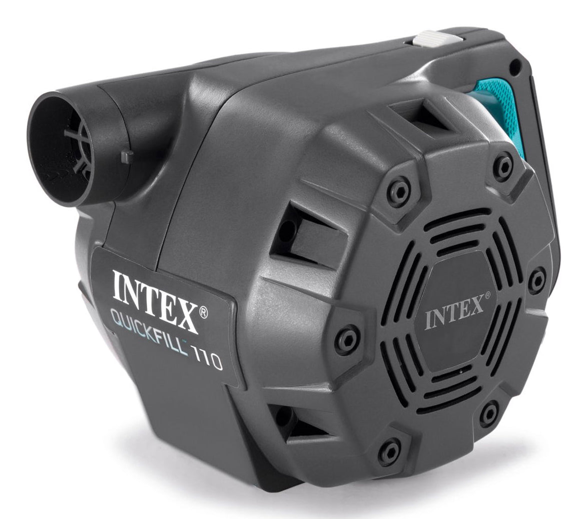 Intex Elektrische Pumpe Quick-Fill AC – 240 W – 1 100 l/min – inkl. 3 Verbindungsdüsen – für Schlauchboote