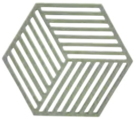 Zone Denmark Hexagon – Topfuntersetzer, 14 × 16 × 0,9 cm, Silikon, Dunkelgrün