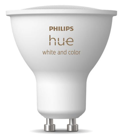 Philips Hue Smart-Leuchtmittel GU10 – RGB+CCT, 400 lm, 4,2 W – für Amazon Alexa, Google Assistant – 1 Stk.