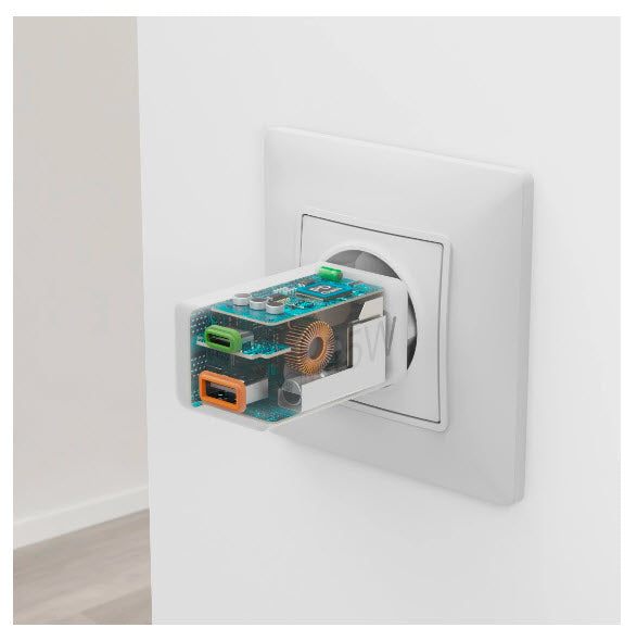 Hama 00201993 USB-Ladegerät 45 W – USB-C×1, USB-A×1 – PD, QC 3.0 – GaN, EU-Stecker (Typ C), Weiss