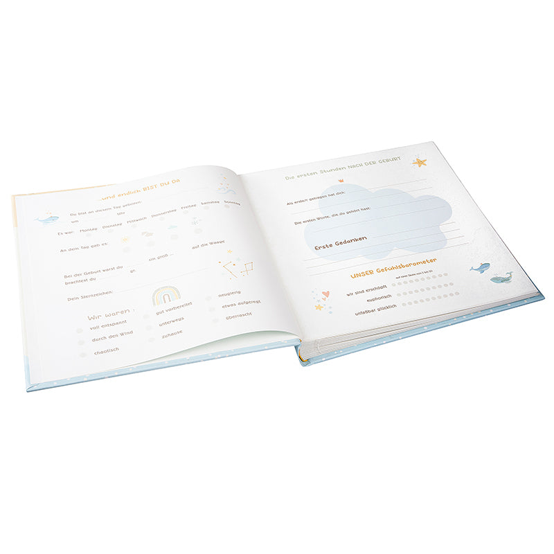 Goldbuch Babyalbum Blue Whale – für 100 × 150 mm, hellblau, Pergamin, 300 × 310 mm