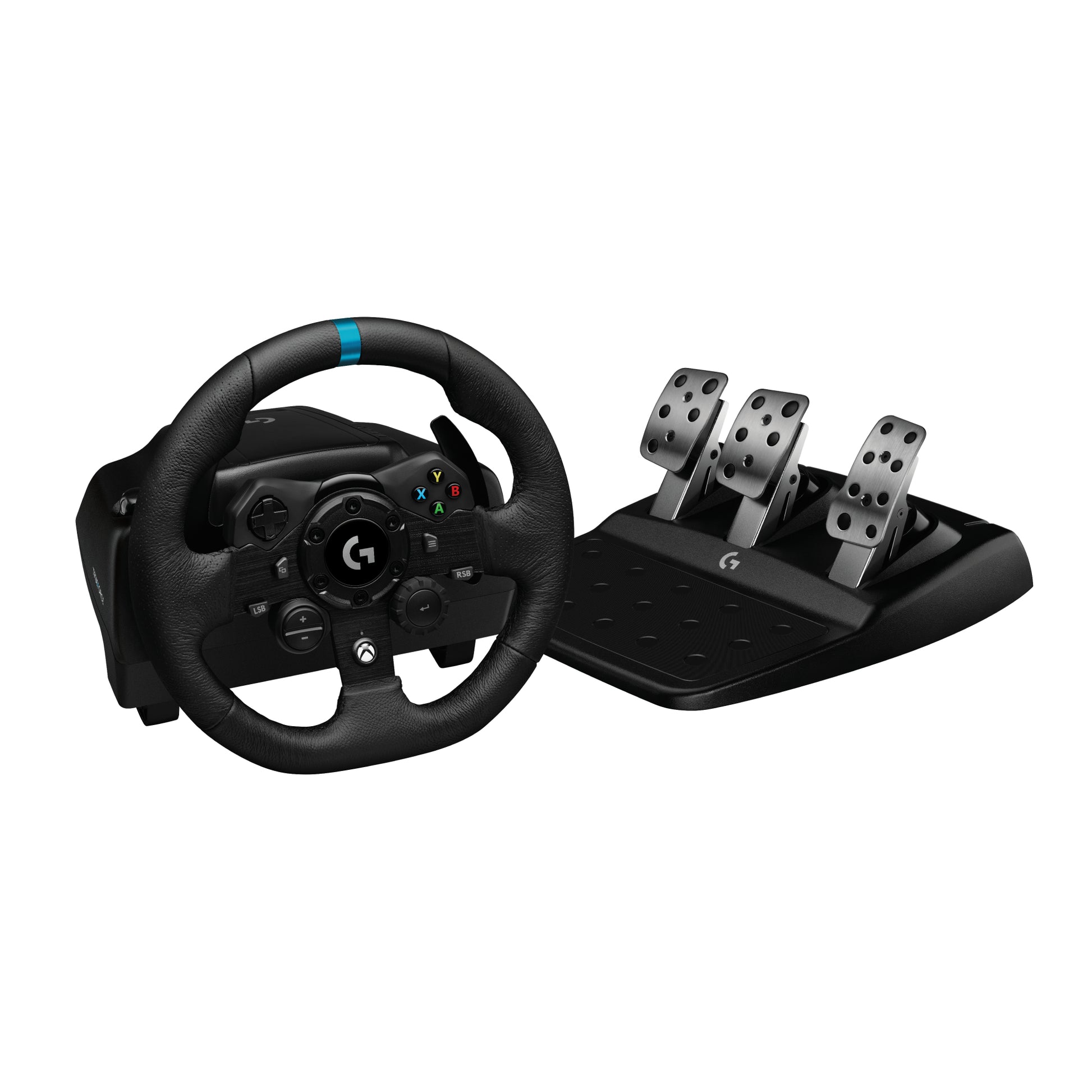 Logitech G G923 – Lenkrad & Pedale – 900° & Force-Feedback – USB (kabelgebunden) – Schwarz – für PC & Xbox