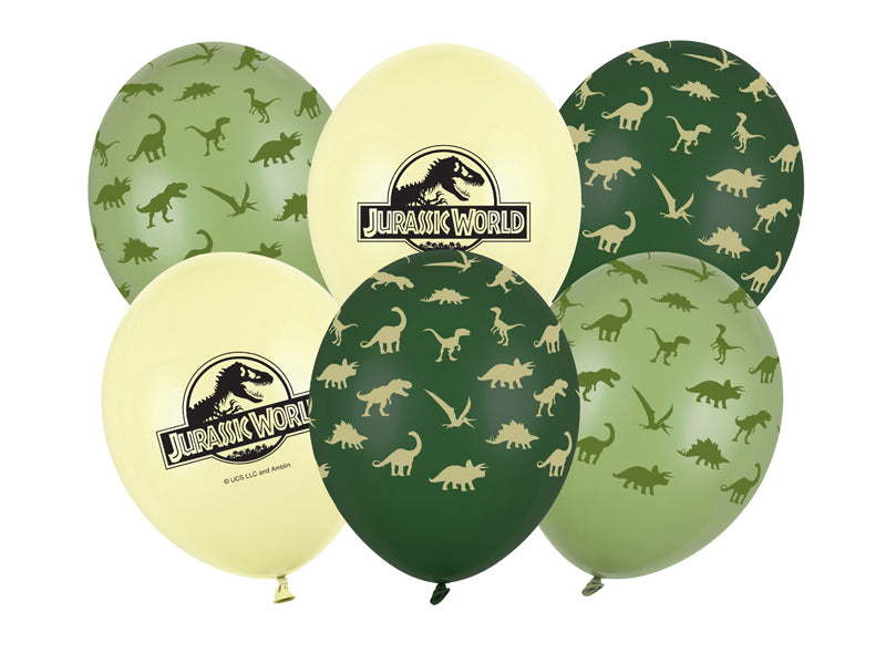 PartyDeco Luftballons Jurassic World – mehrfarbig – Ø 30 cm – Latex – 6 Stk