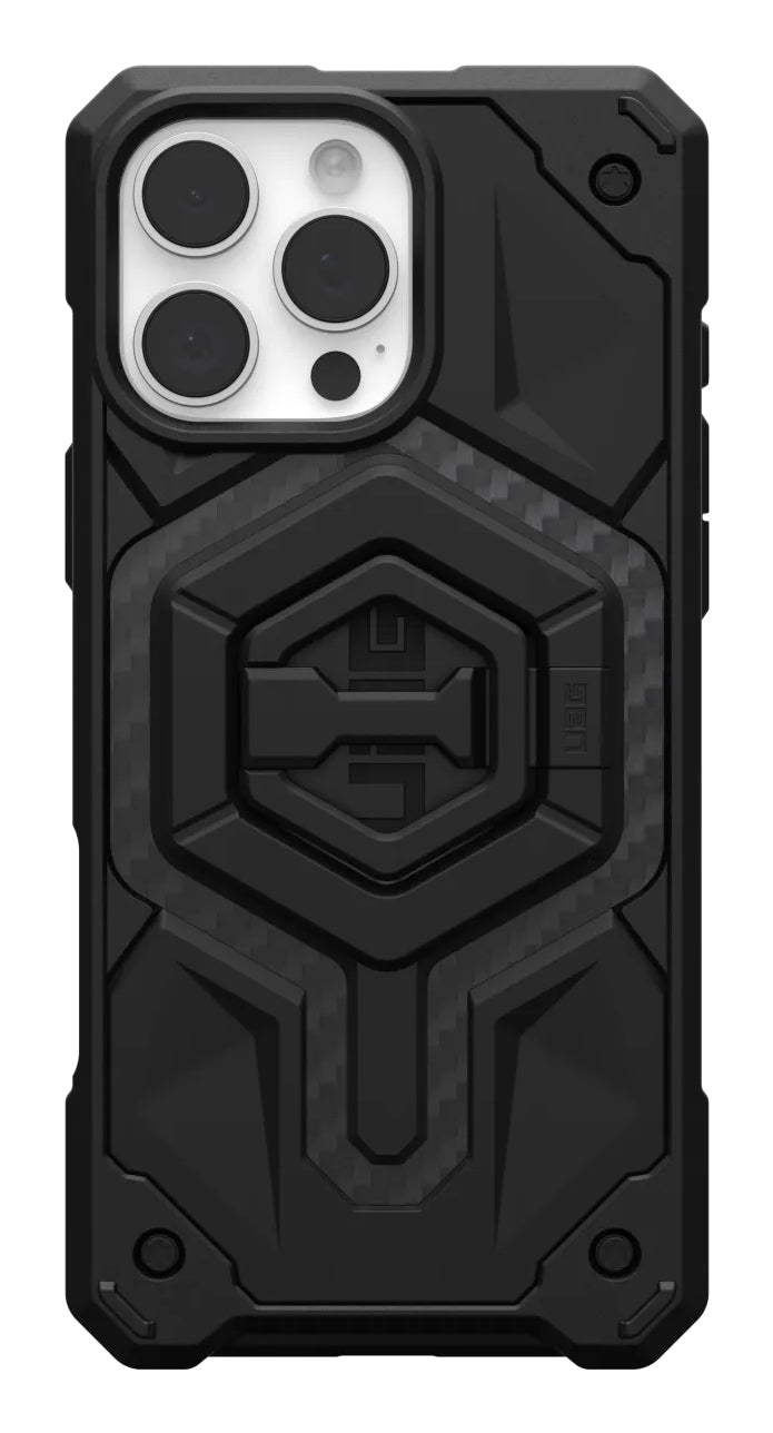 Urban Armor Gear UAG Monarch Pro Mag Rückcover – für Apple iPhone 16 Pro Max, PC, Schwarz, Carbon, bis 7,6 m sturzsicher