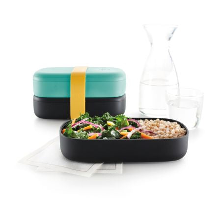 Lékué Lunchbox – 1 l, 10.0 × 19.2 × 11.0 cm, Kunststoff (PP), türkis, abnehmbarer Deckel, spülmaschinenfest