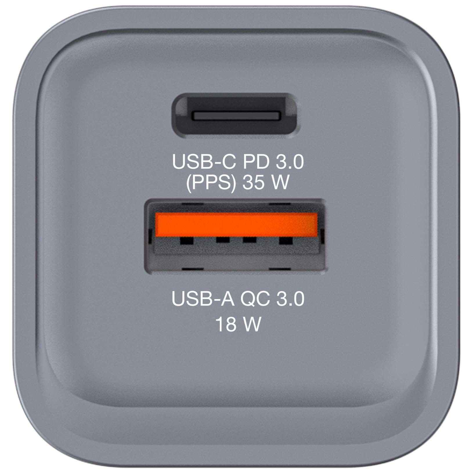 Verbatim GNC-35 USB-Ladegerät 35 W – USB-C×1, USB-A×1 – PD, PPS, QC 3.0, GaN