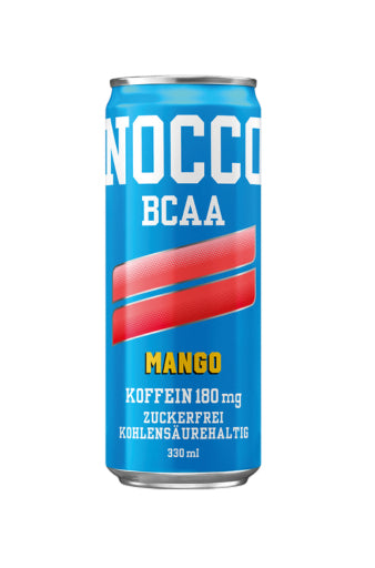 NOCCO Energiegetränk BCAA Mango mit Koffein – 24 × 3,3 dl
