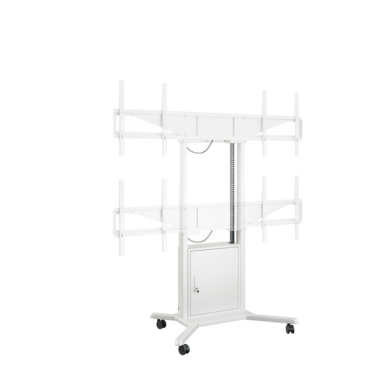 Hagor Digital-Signage-Stand für 46–65" Displays – 2 Monitore, motorisiert, höhenverstellbar, mit Rollen, abschliessbar