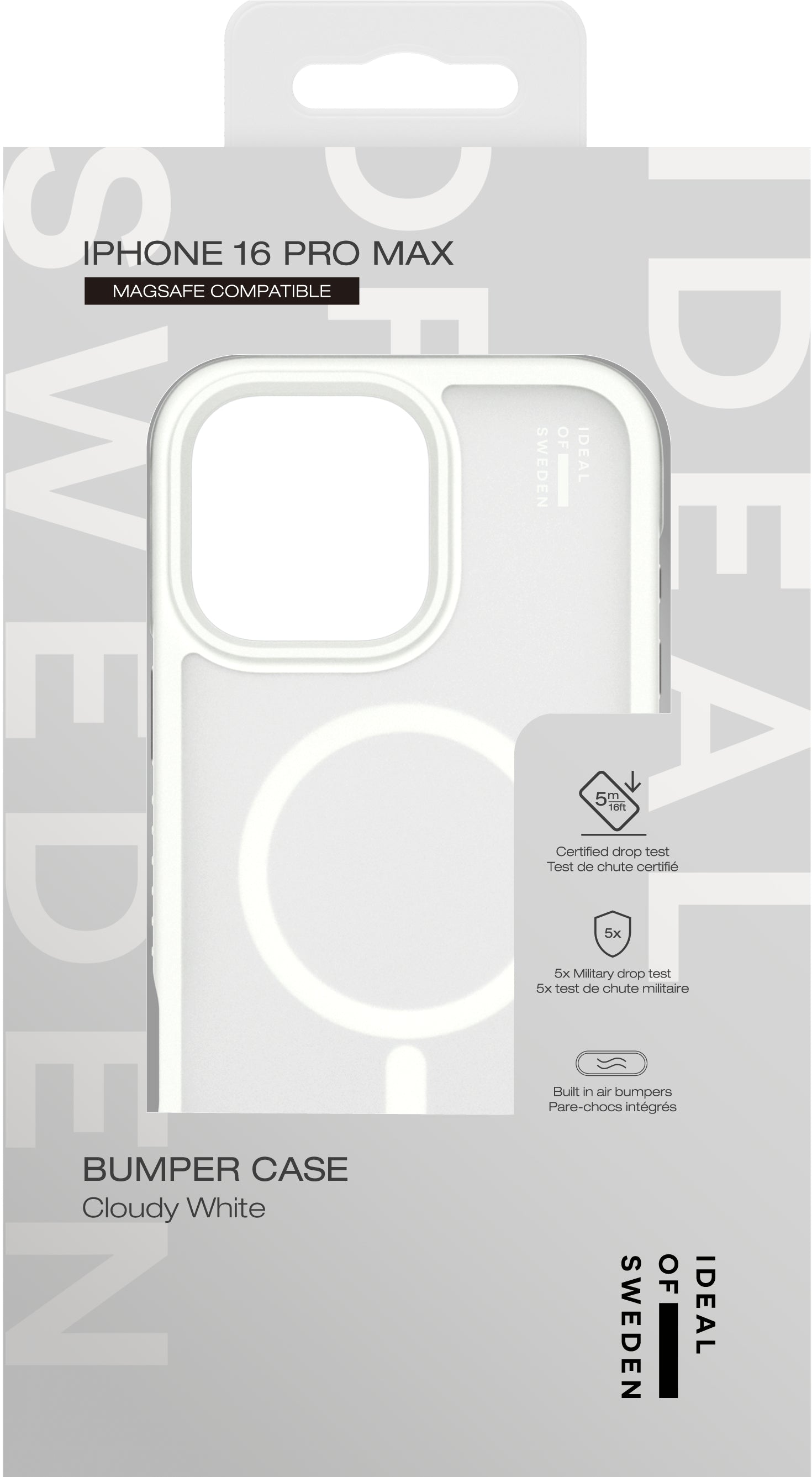 Ideal of Sweden – Backcover – für Apple iPhone 16 Pro Max – Cloudy White – Kunstleder – MagSafe-kompatibel