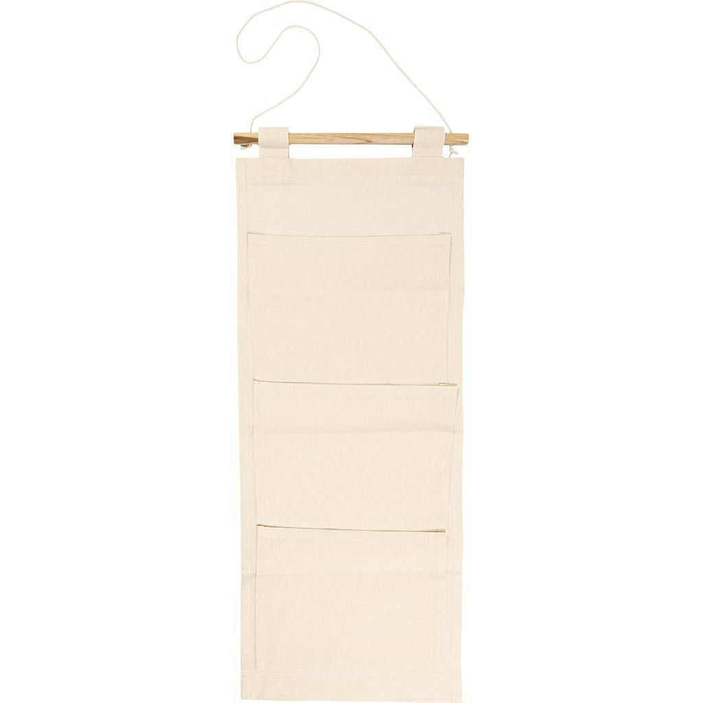 Creativ Company Ablageschale – Baumwolle – Beige – 300 × 750 mm (3 Fächer, mit Seil)