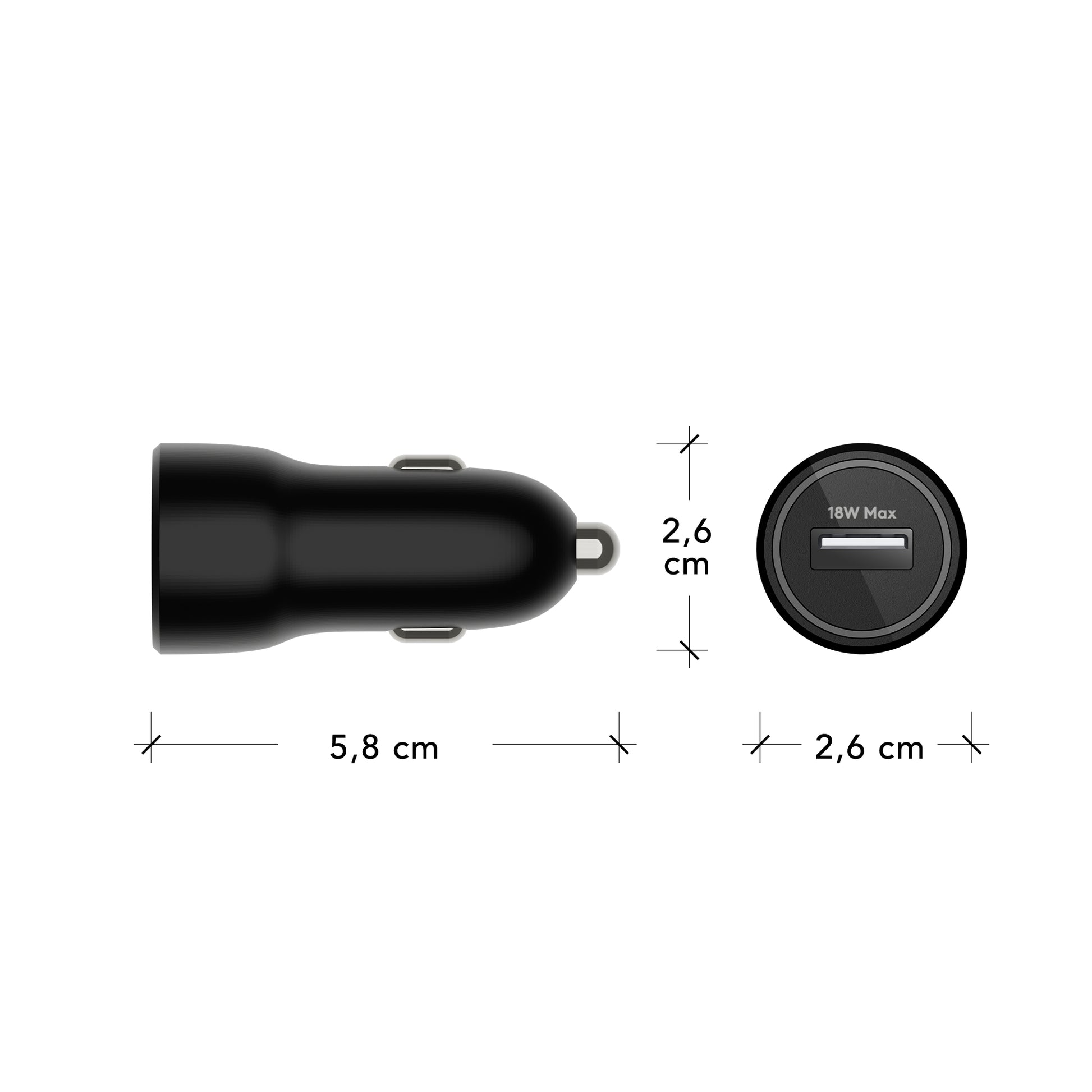 dbramante1928 re-charge Auto-Ladegerät 18 W – USB-A×1 – PD – für 12–24 V (Zigarettenanzünder), schwarz