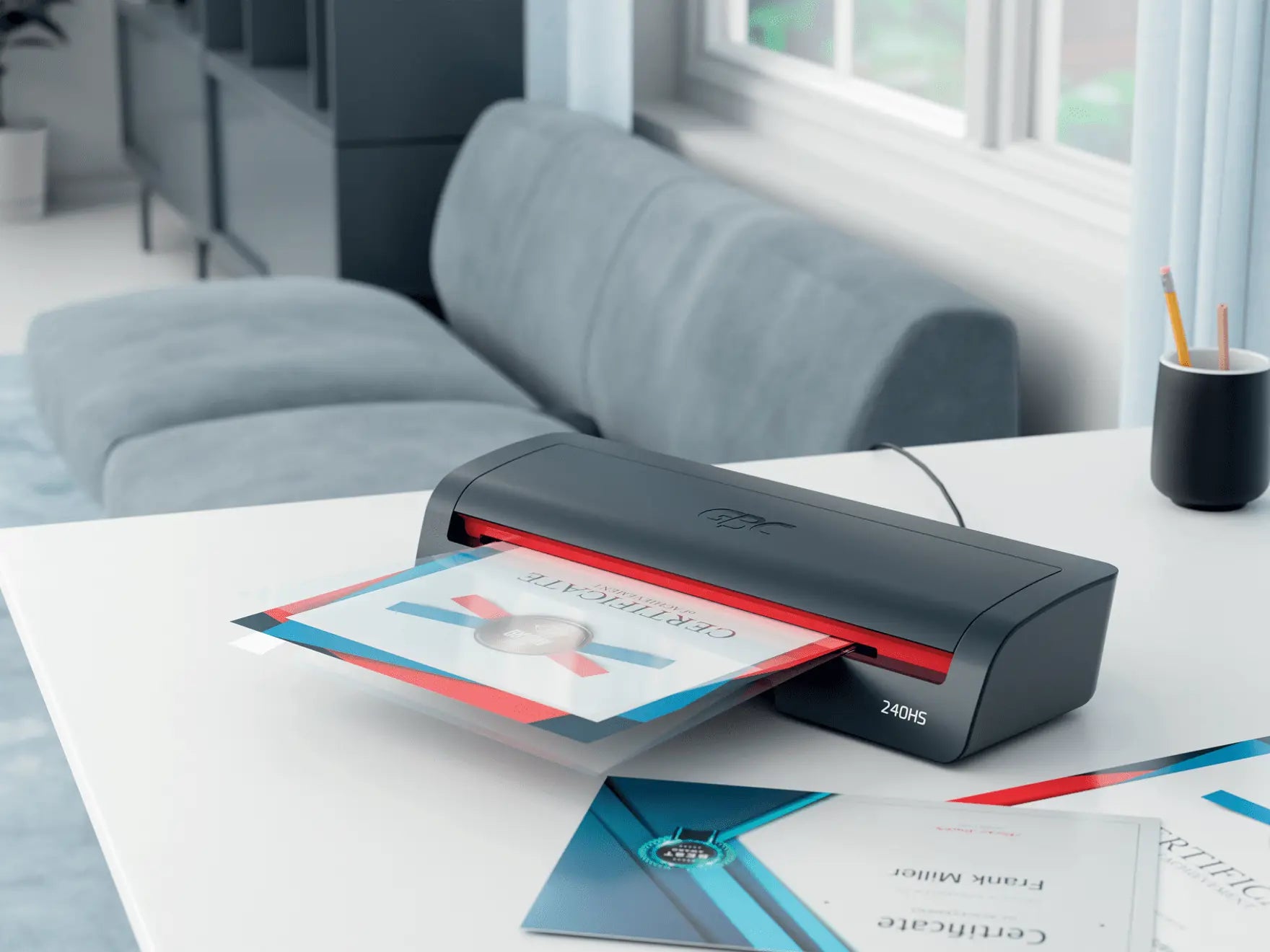 GBC 240HS Laminiergerät A3 – 2-Rollen, 75–125 µm, 2 Min. Aufheizzeit, 500 mm/min, schwarz
