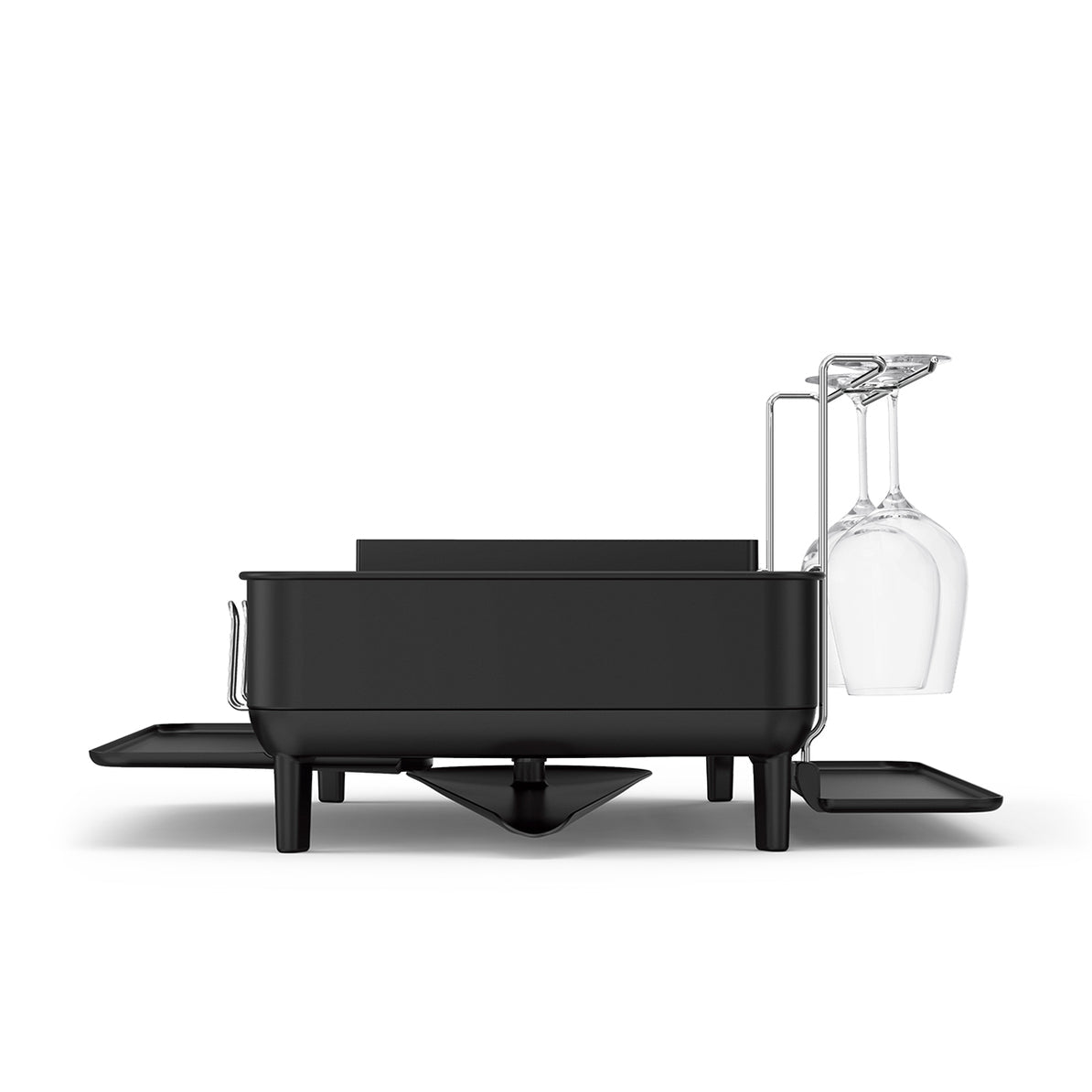 simplehuman Abtropfgestell 56,6 × 51,4 × 29,2 cm, Edelstahl/Kunststoff, schwarz matt