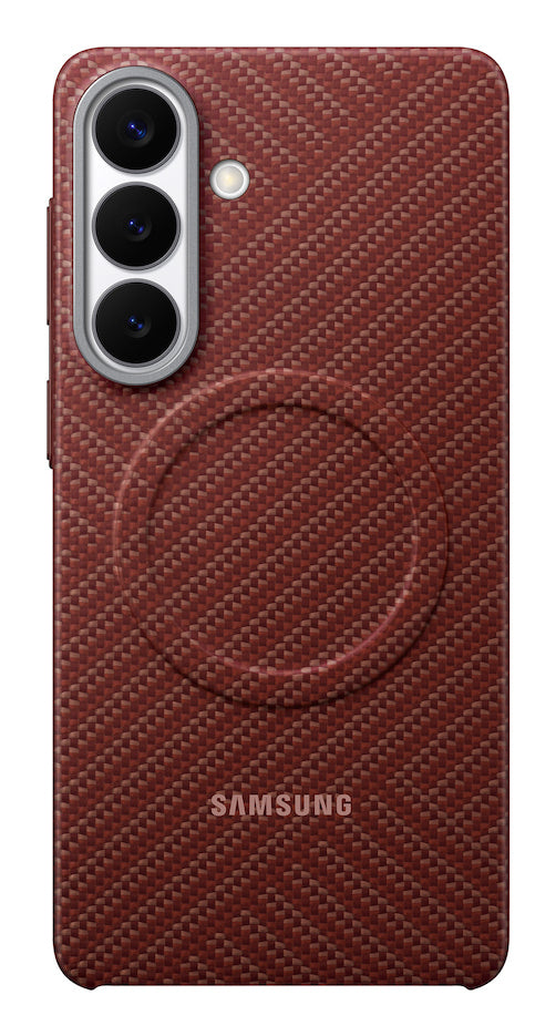 Samsung Carbon Magnet Backcover – für Samsung Galaxy S26+, Kohlefaser, Coralred