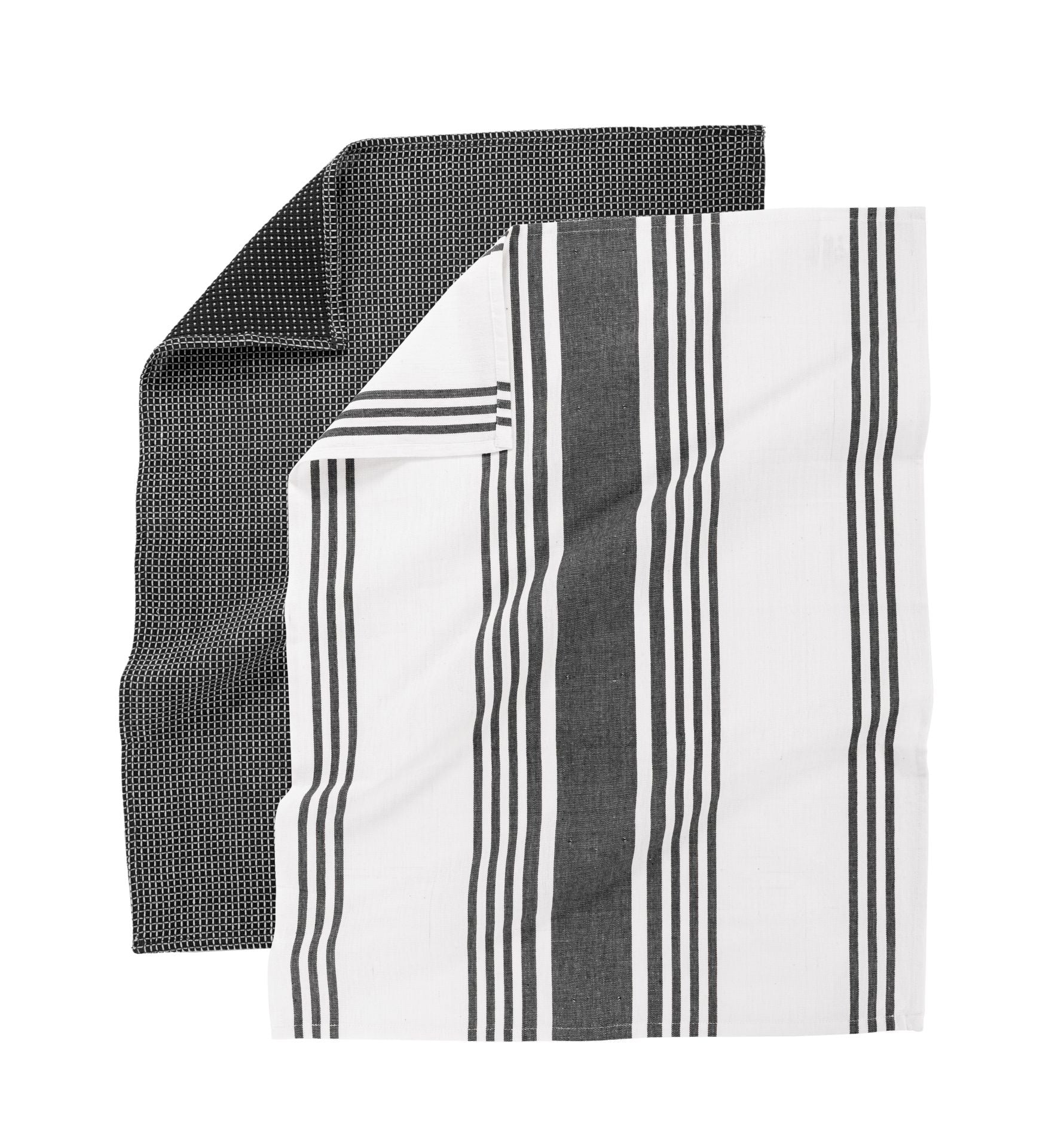 Tiseco Geschirrtücher 4er-Set, 50 × 70 cm, Baumwolle, Schwarz/Weiss