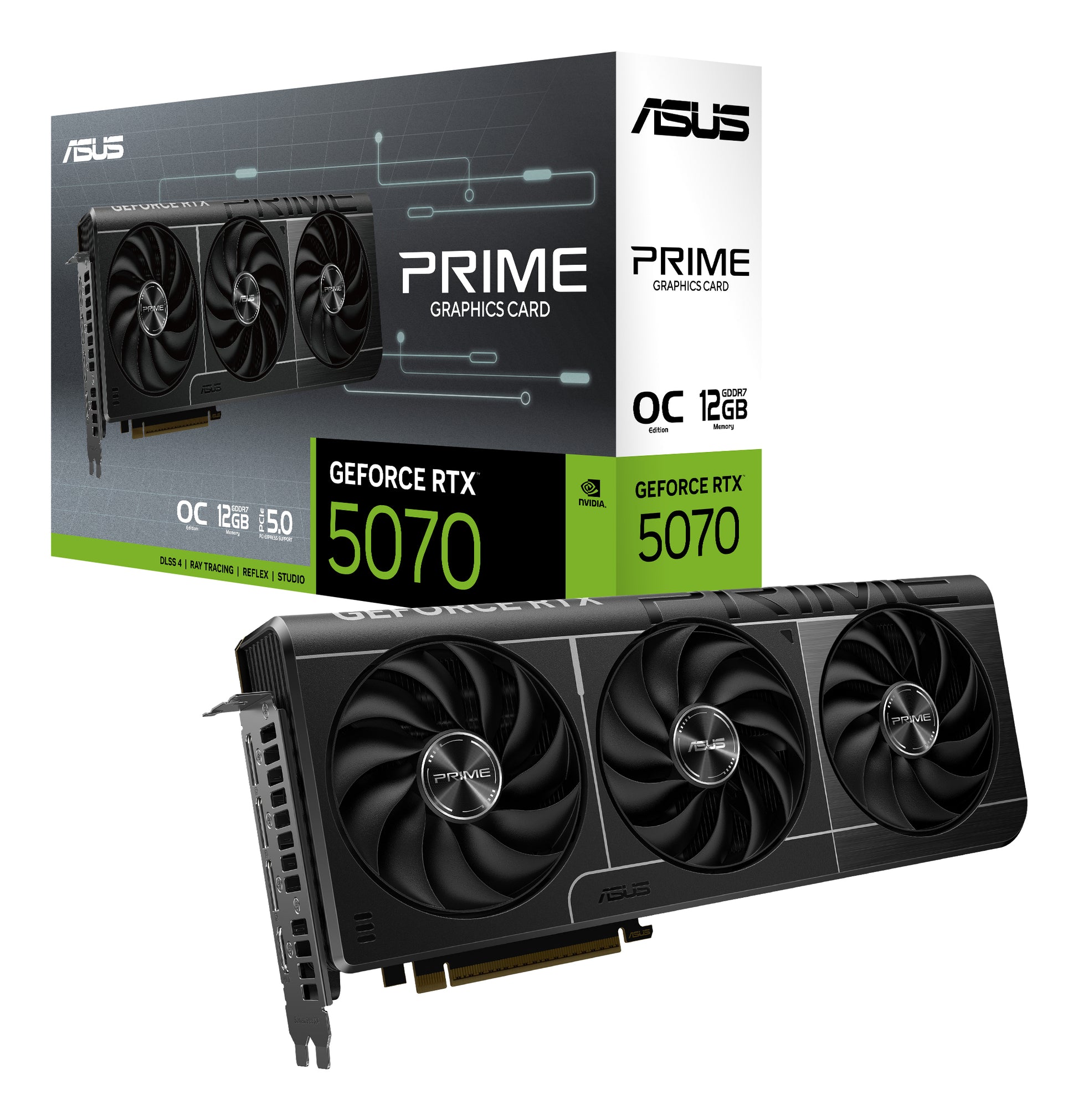 ASUS PRIME-RTX5070-O12G – Grafikkarte – GeForce RTX 5070, 12 GB GDDR7, PCIe 5.0, 3×DisplayPort, 1×HDMI