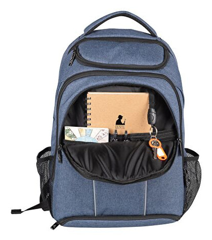 WEDO Schulrucksack Denim – für 15,6", 28 l, mit Tablet-Fach – Blau, 330 × 510 × 200 mm