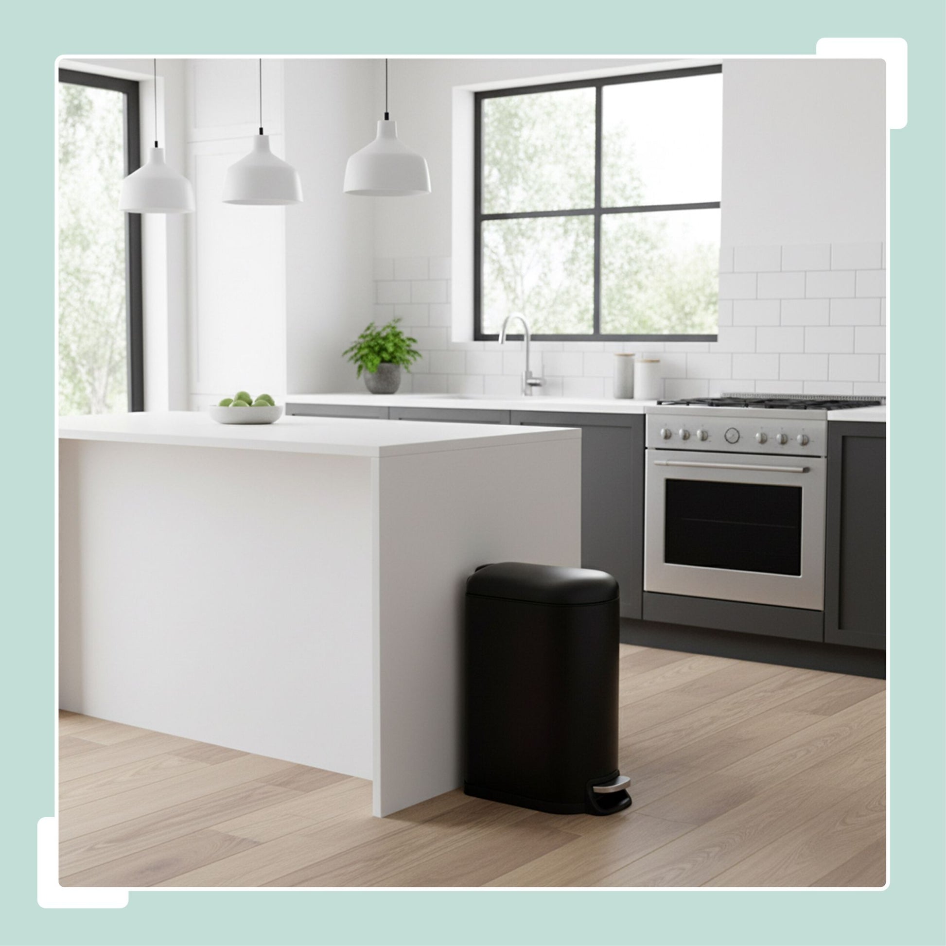 Relaxdays Treteimer – 10 l – Eisen, rechteckig – schwarz – Soft-Close, mit Innenkübel