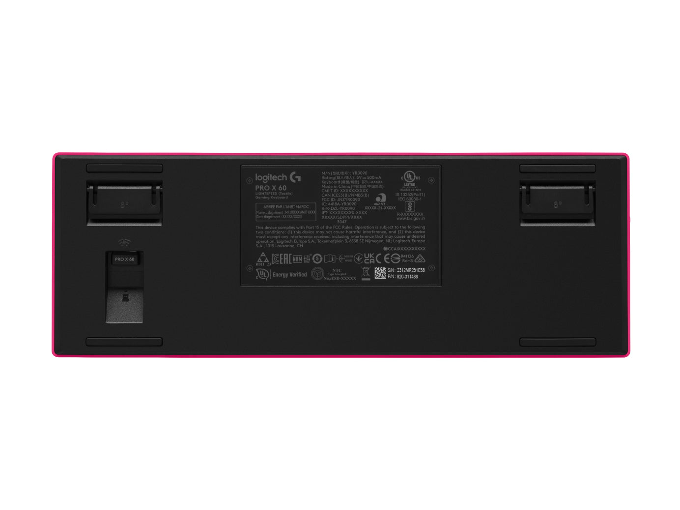 Logitech G PRO X 60 – Gaming-Tastatur 60% – Mechanisch – Bluetooth & 2,4 GHz – QWERTY (US-INT) – Magenta