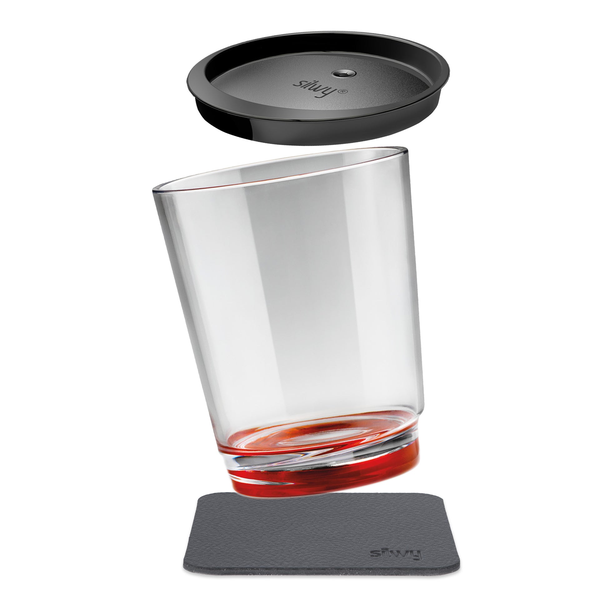 Silwy Trinkbecher S025-1502-1 – 250 ml, Ø 8,2 cm, H 10,0 cm, Kunststoff, Rot, mit Deckel, BPA-frei