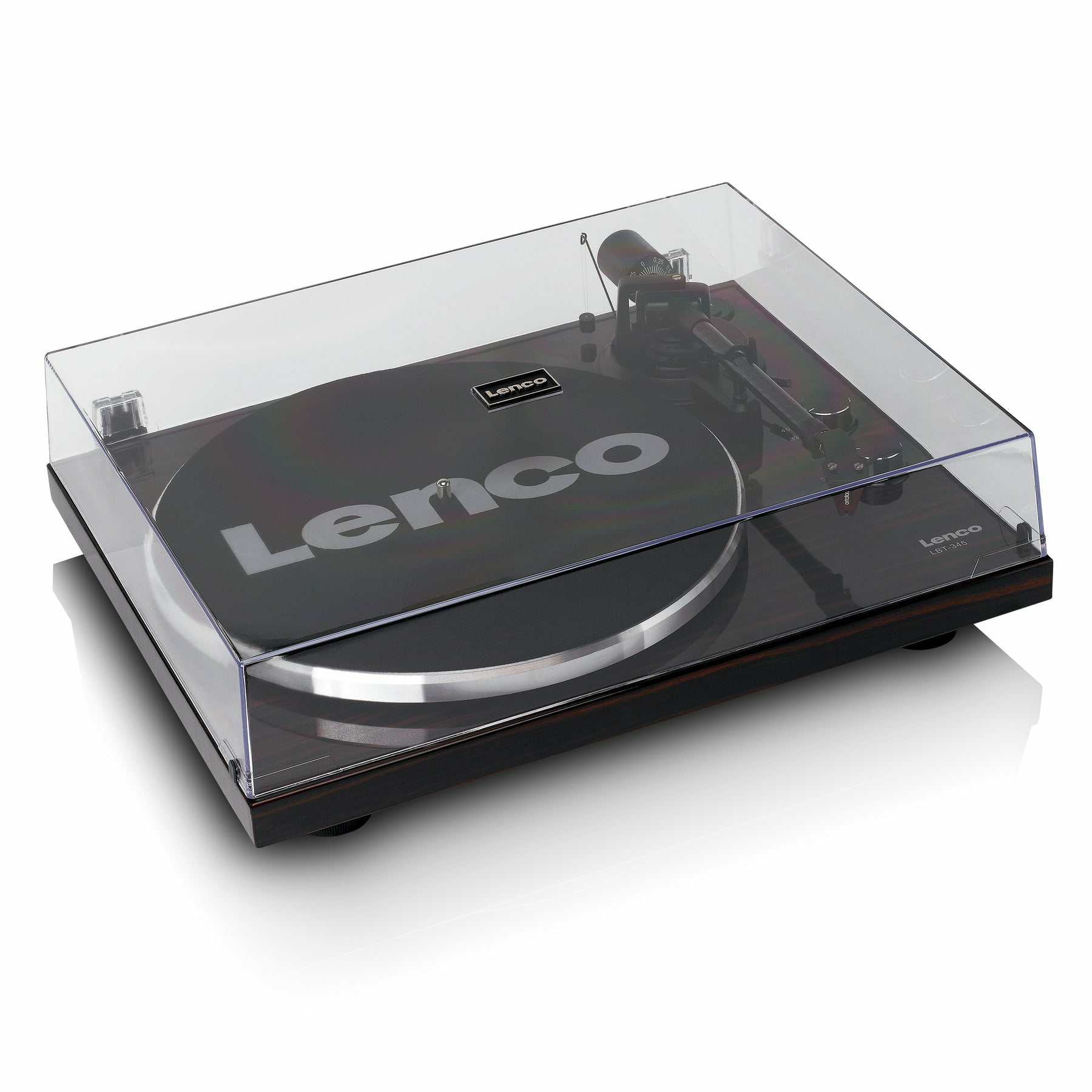 Lenco LBT-345WA – Plattenspieler (Riemenantrieb, manuell), Bluetooth, 33⅓/45 U/min – Walnuss