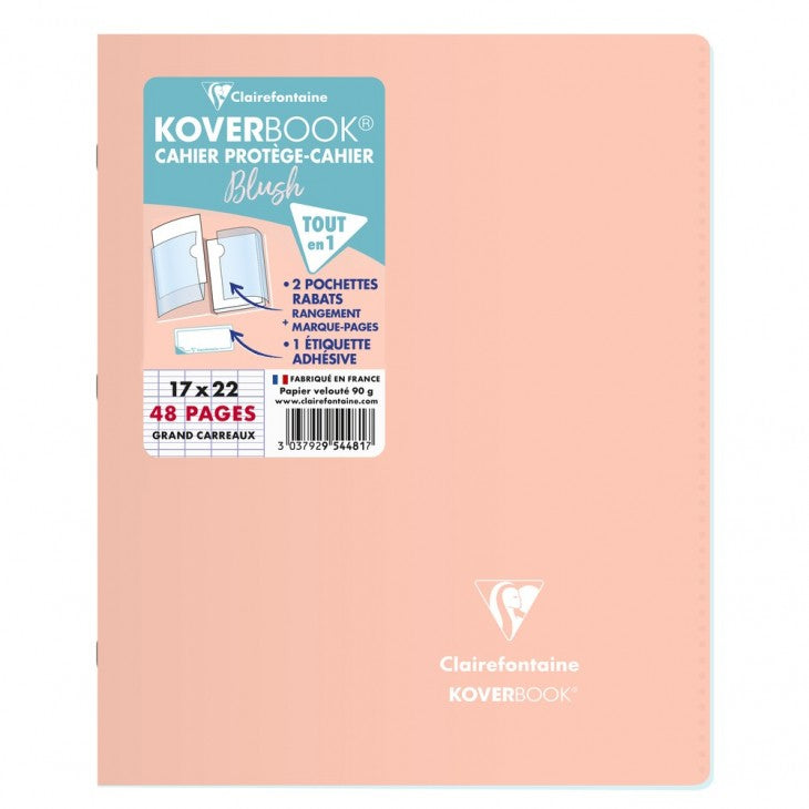 Clairefontaine Koverbook Blush Notizheft – 170 × 220 mm – liniert – 48 Seiten – 90 g/m² – mehrfarbig, PEFC