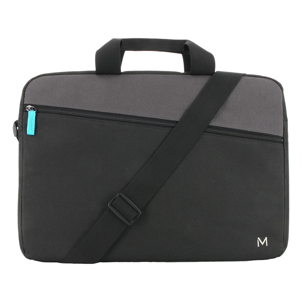 Mobilis Notebook-Tasche für Notebooks bis 14" – Abnehmbarer Schultergurt, Fronttasche – Schwarz/Grau