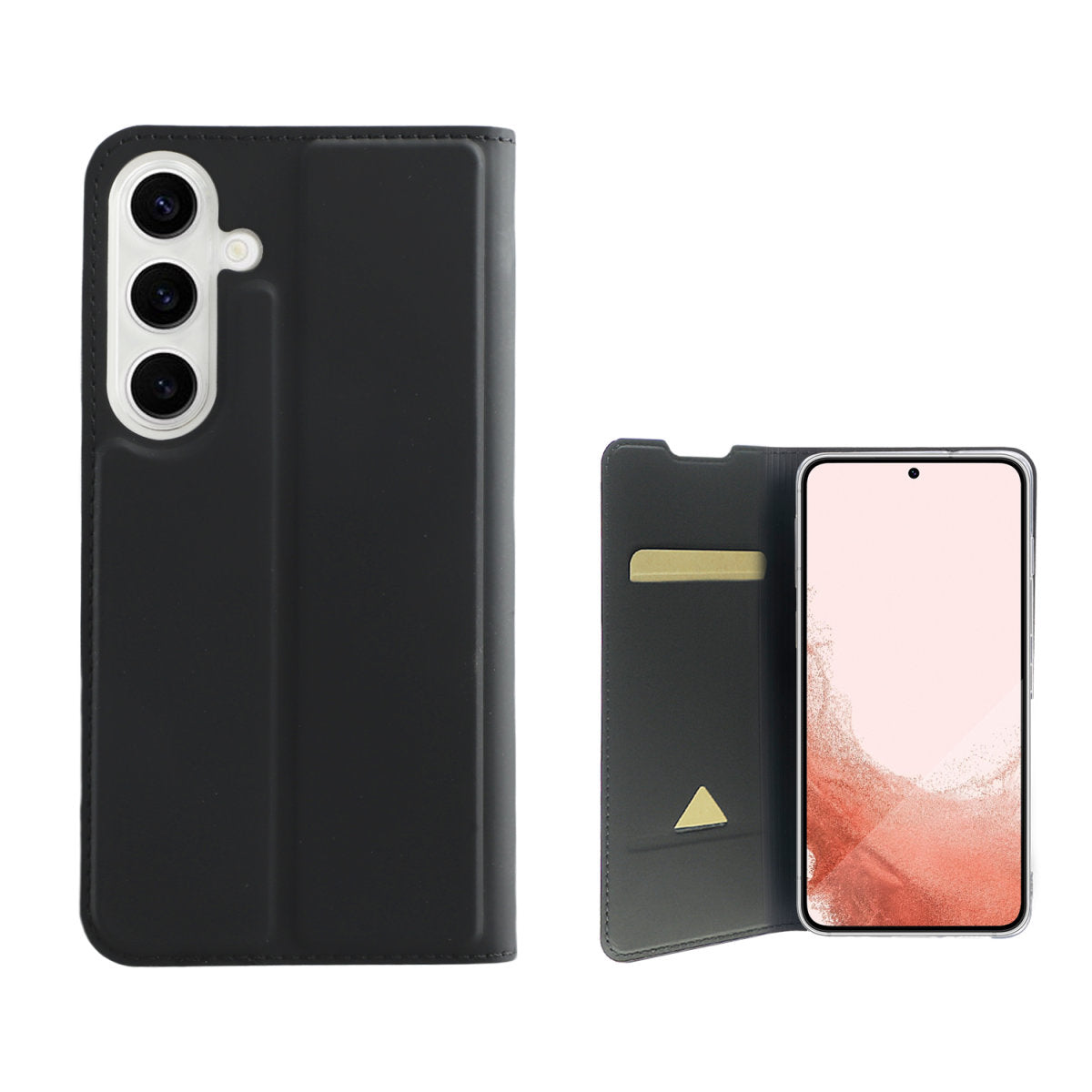 4smarts Urban Lite Wallethülle – für Samsung Galaxy S24+, 1 Kartenfach, PU+TPU, Schwarz, Displayschutz