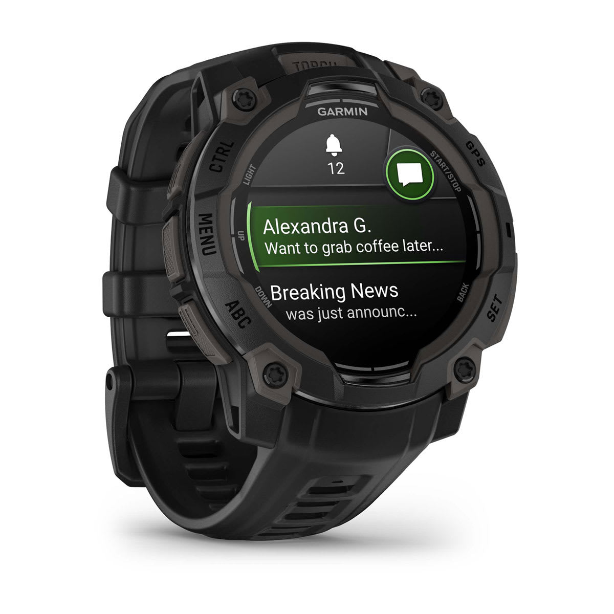 Garmin Instinct 3 – GPS-Smartwatch – 45 mm, 1,2" AMOLED, NFC, 10 ATM, Schwarz, Silikonband