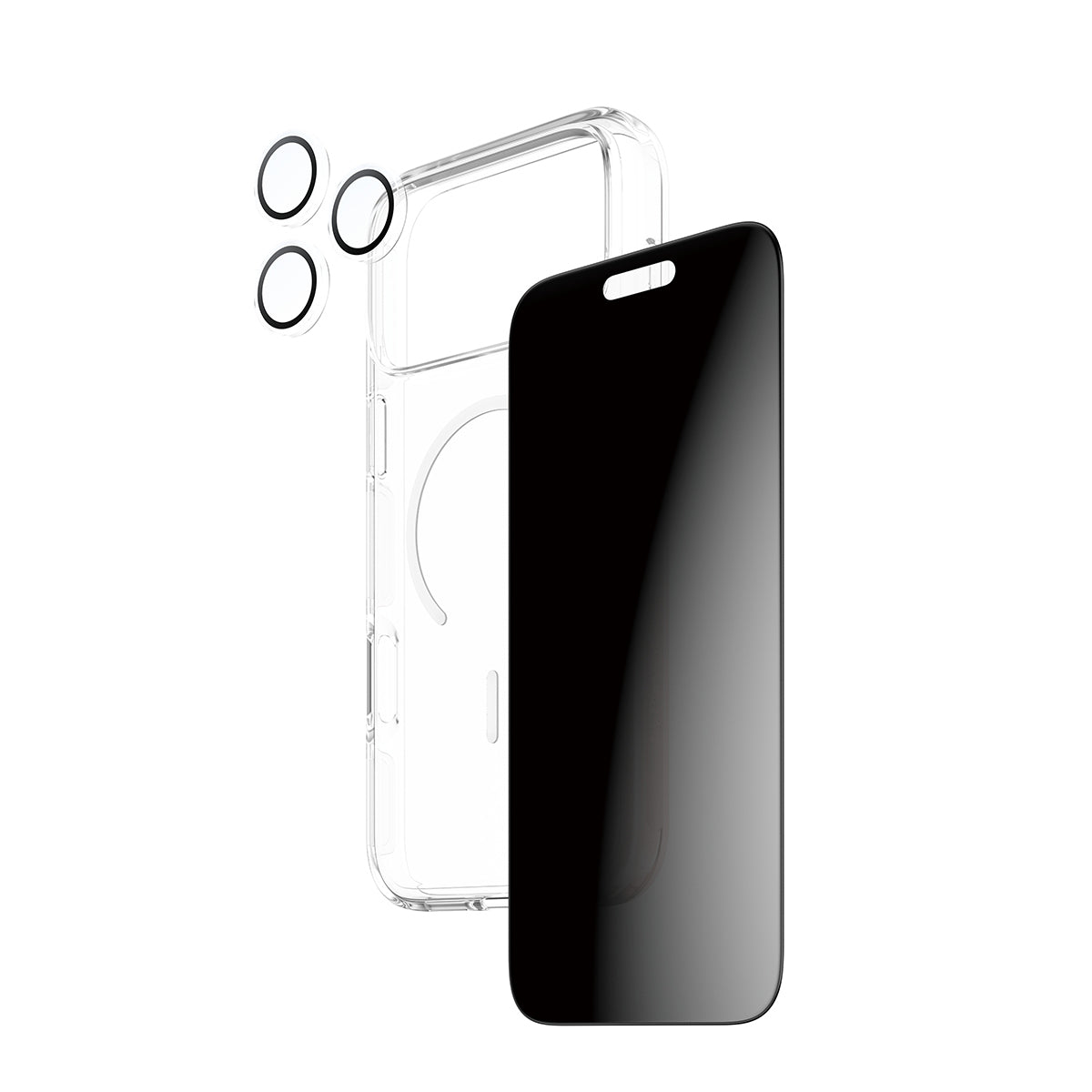 PanzerGlass Schutz-Set 3-in-1 Privacy-Filter – für Apple iPhone 17 Pro Max – Kratzresistent, Hartglas