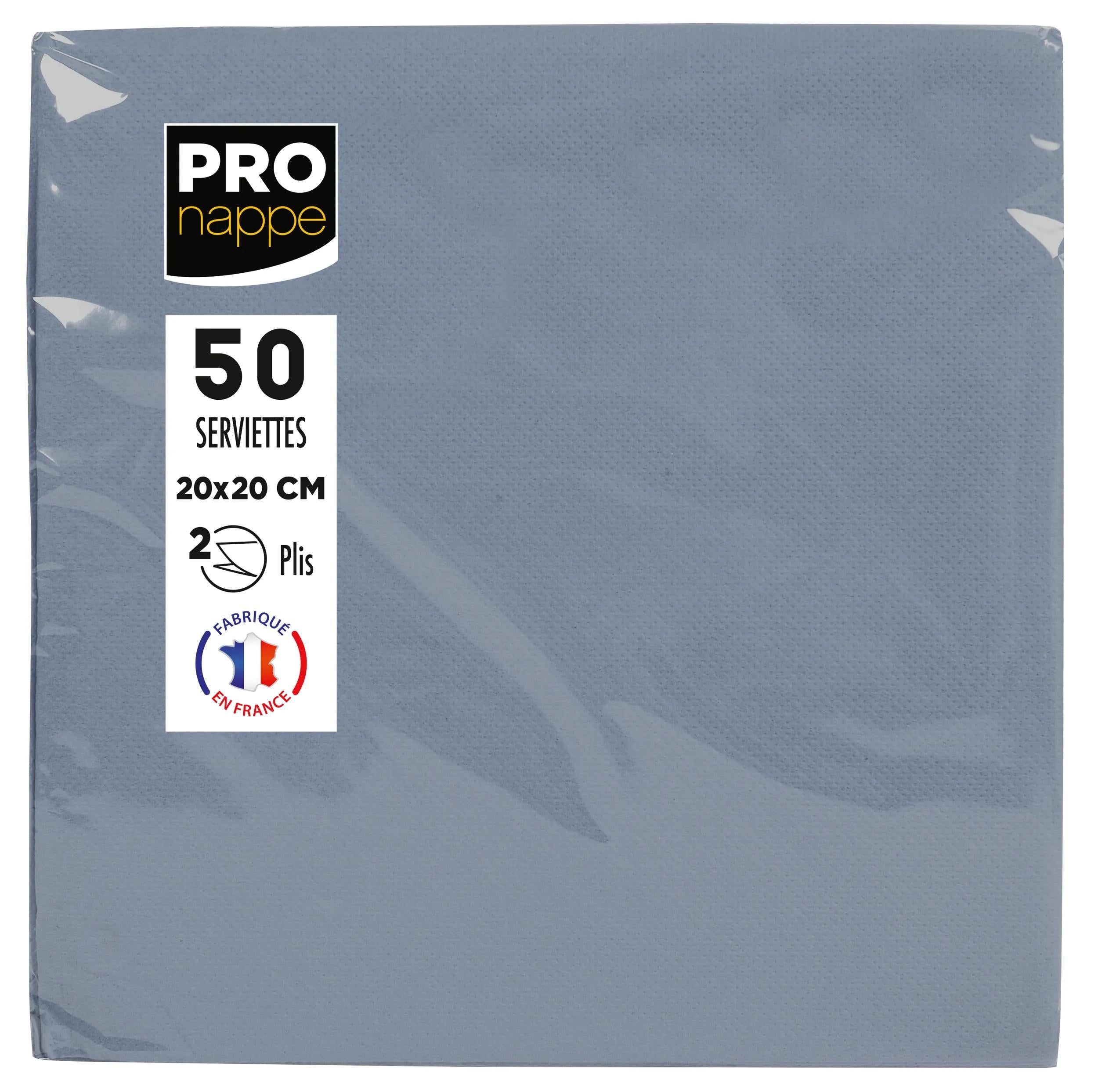 PRONAPPE PRO nappe Cocktail-Servietten grau – 20 × 20 cm, 2-lagig – 50 Stück
