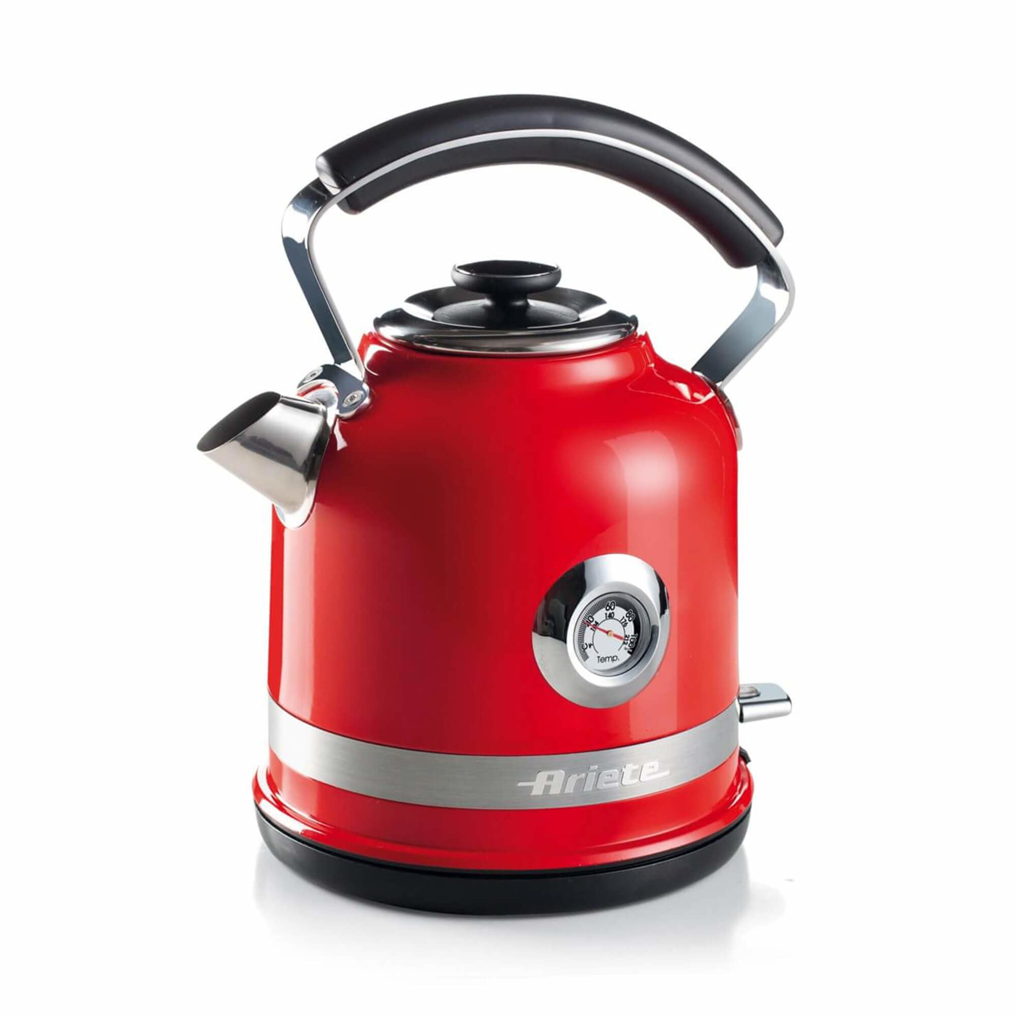 Ariete Wasserkocher – 1,5 l, Edelstahl, Rot, ARI-2854-MODERNA