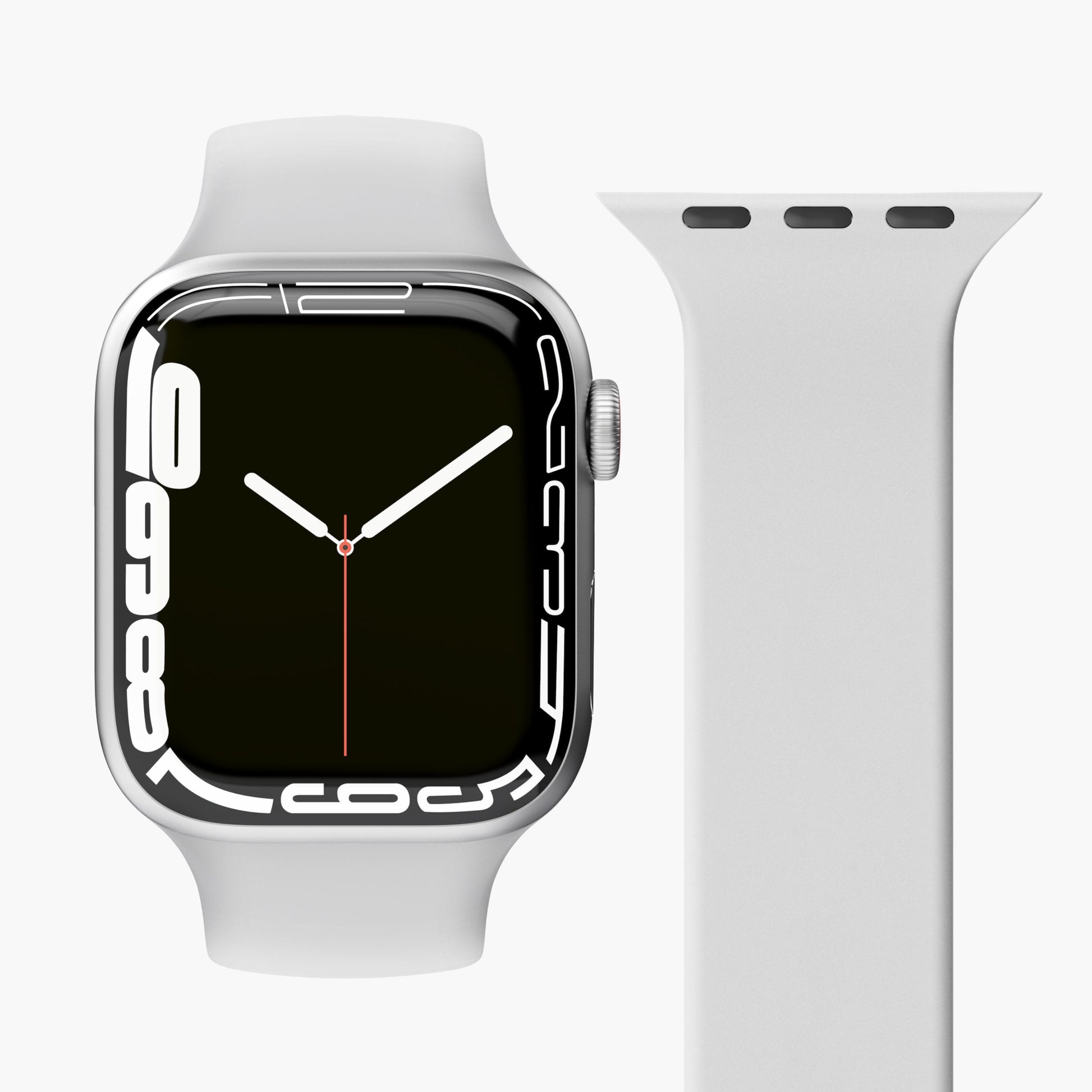 Vonmählen Solo Loop 1 – Armband – für Apple Watch 38 mm / 40 mm / 41 mm, Hellgrau, Grösse S, Silikon