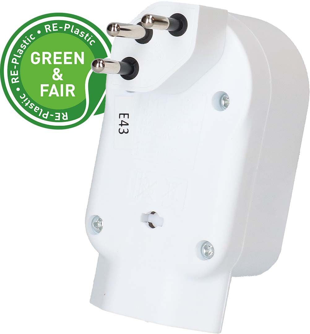 Max Hauri AG Basic Line Steckdosenleiste, 3×T13, ohne Schalter, 0,09 m Kabel, Eingang T12, IP20 – weiss