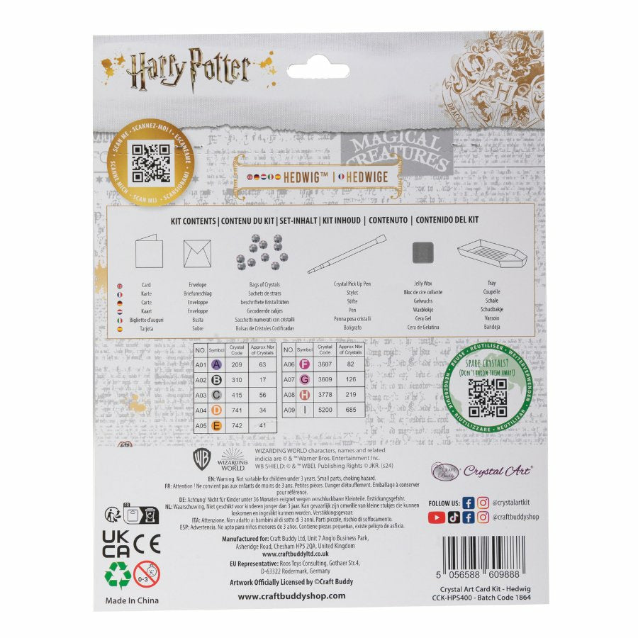 CRAFT Buddy Diamond Painting Set Hogwarts & Hedwig – 18 × 18 cm – ab 8 Jahren