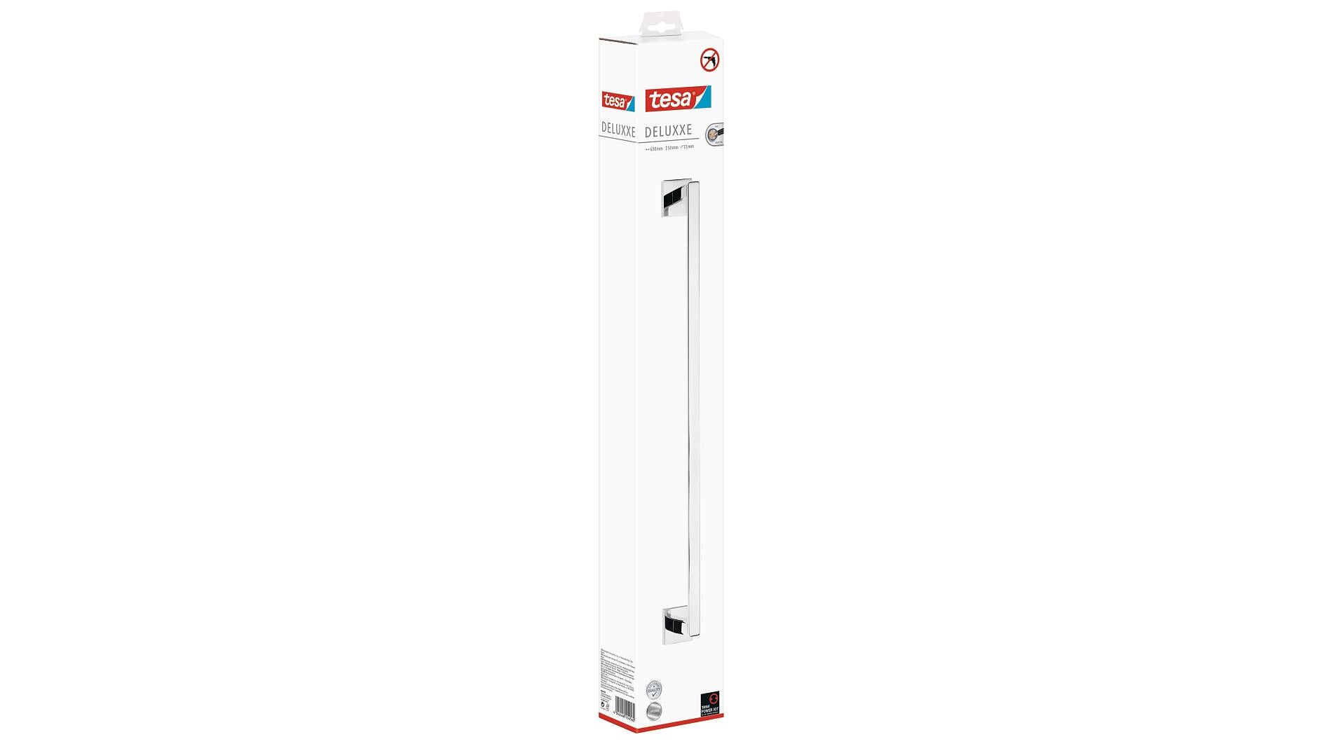 TESA DELUXXE Handtuchstange – Bohren – 63 cm Breite – Chrom – Metall