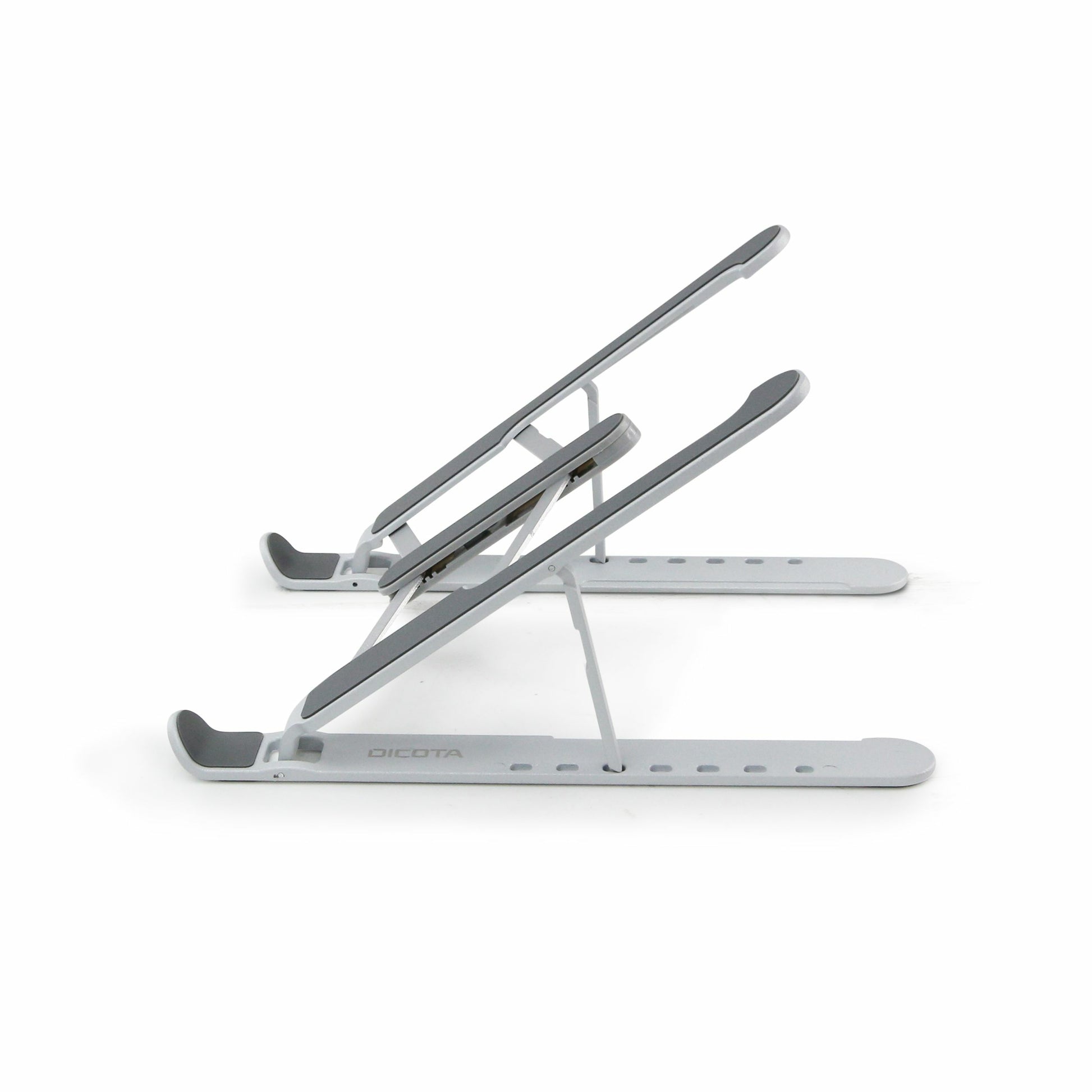 DICOTA Laptop-Ständer – für Laptops und Tablets – 7 Höhenstufen, faltbar – Schwarz/Silber