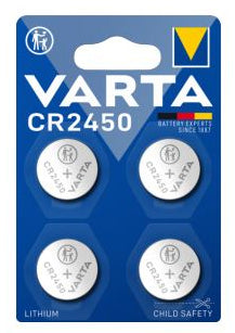 Varta Knopfzellen CR2450, Lithium-Mangandioxid, 3 V – 4 Stk.