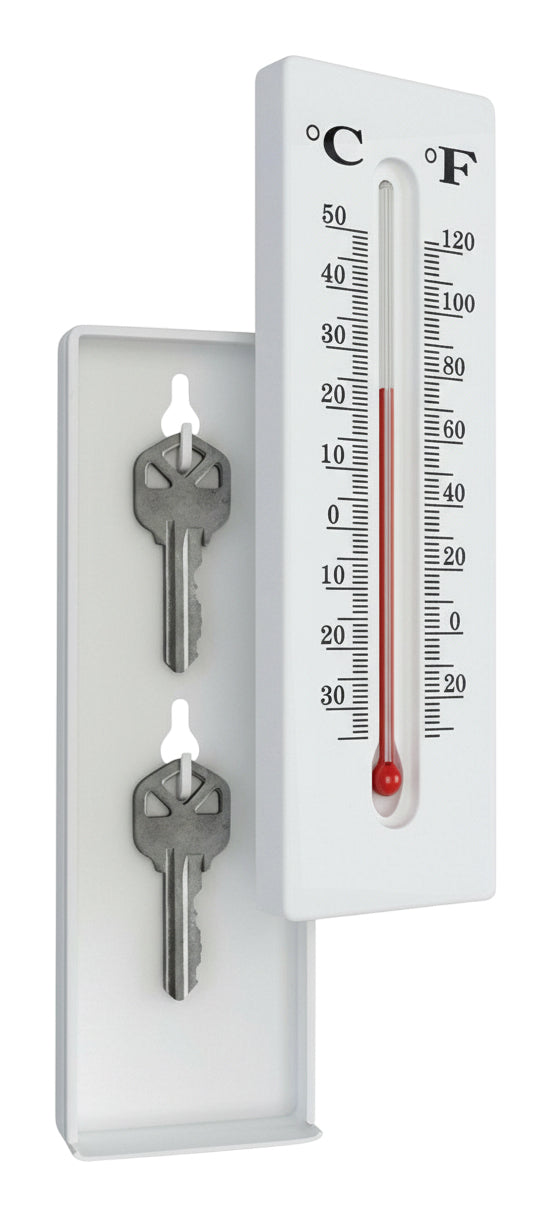 KH Security Tresor Thermometer Safe – 50×25×160 mm – Einbruchschutz – Tragbar – Weiss