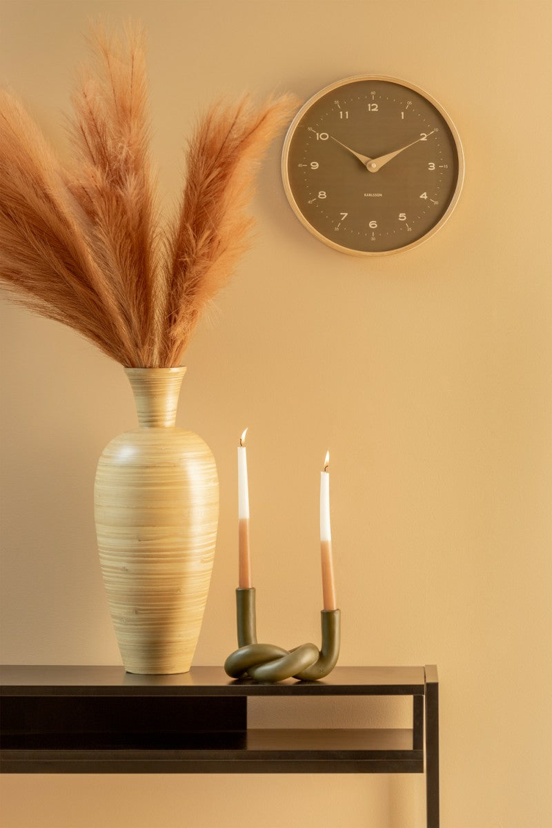 Karlsson Wanduhr Osado Dome – Ø 30 cm, grün, Holz, lautlos