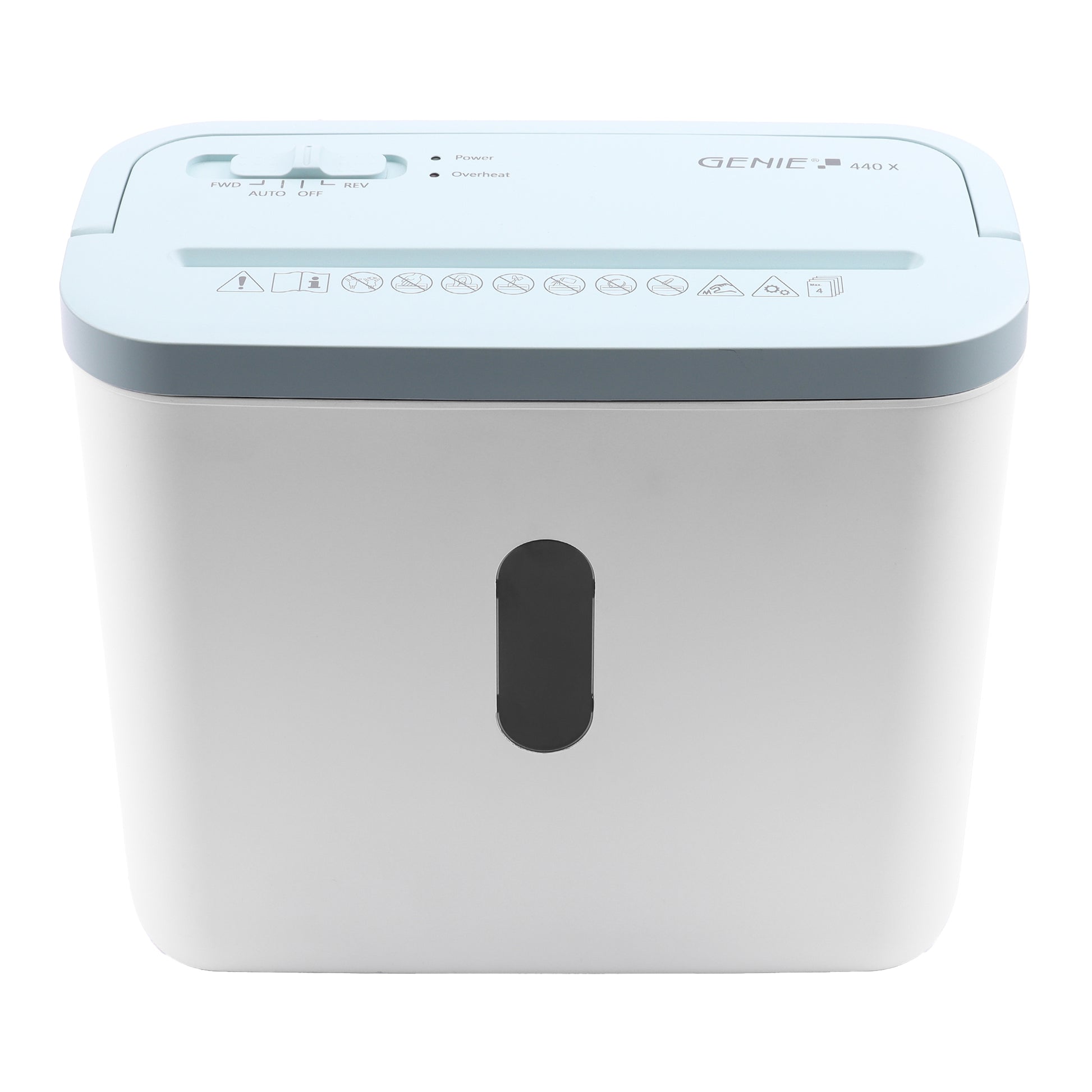 Genie 440X Aktenvernichter – Streifenschnitt, P-4, 4 × 38 mm, 4 Blatt, 8 l