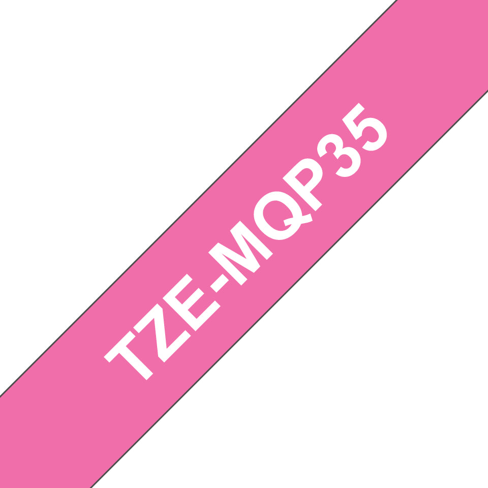 Brother Schriftband – 12 mm × 5 m, pink, weiss, TZe